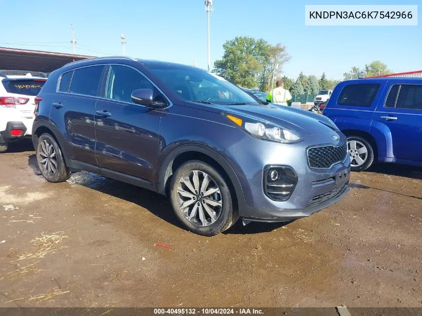 2019 Kia Sportage Ex VIN: KNDPN3AC6K7542966 Lot: 40495132