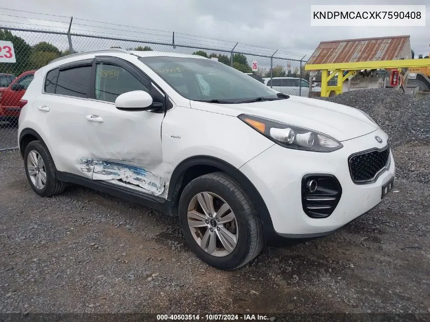 2019 Kia Sportage Lx VIN: KNDPMCACXK7590408 Lot: 40503514