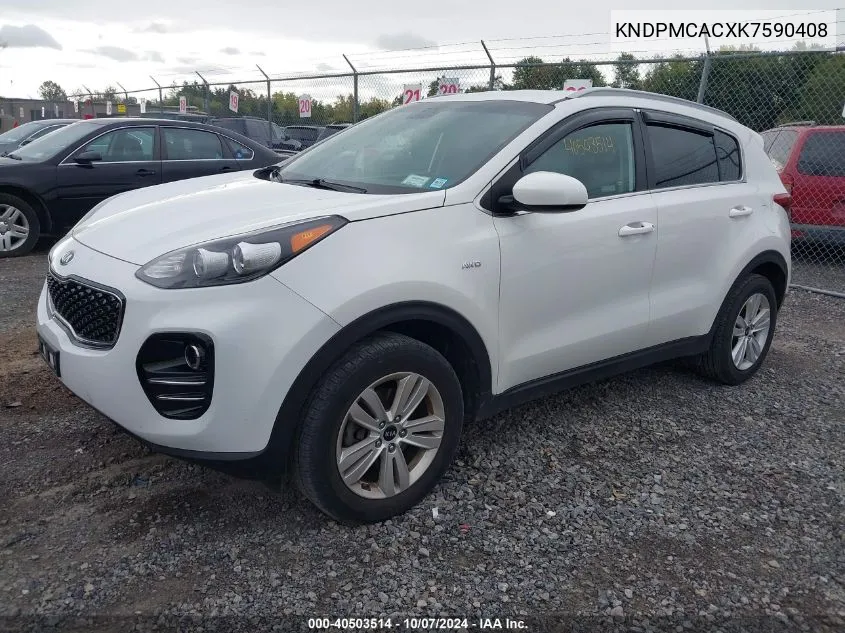 2019 Kia Sportage Lx VIN: KNDPMCACXK7590408 Lot: 40503514