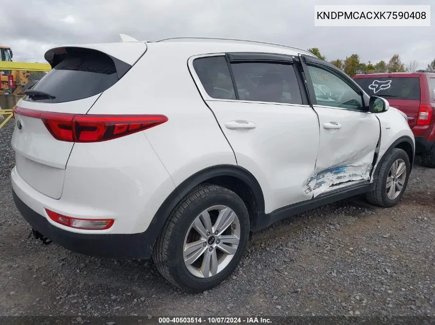 2019 Kia Sportage Lx VIN: KNDPMCACXK7590408 Lot: 40503514