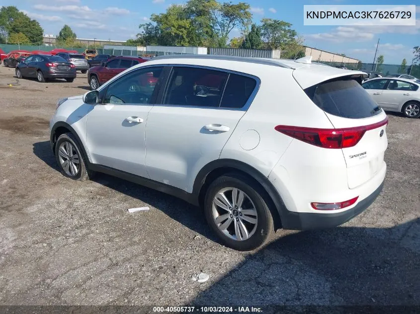 2019 Kia Sportage Lx VIN: KNDPMCAC3K7626729 Lot: 40505737