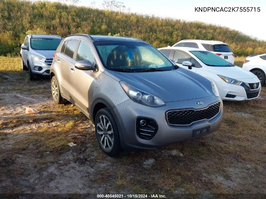 2019 Kia Sportage Ex VIN: KNDPNCAC2K7555715 Lot: 40545021