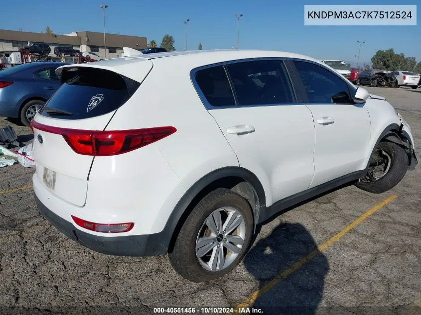 2019 Kia Sportage Lx VIN: KNDPM3AC7K7512524 Lot: 40551456