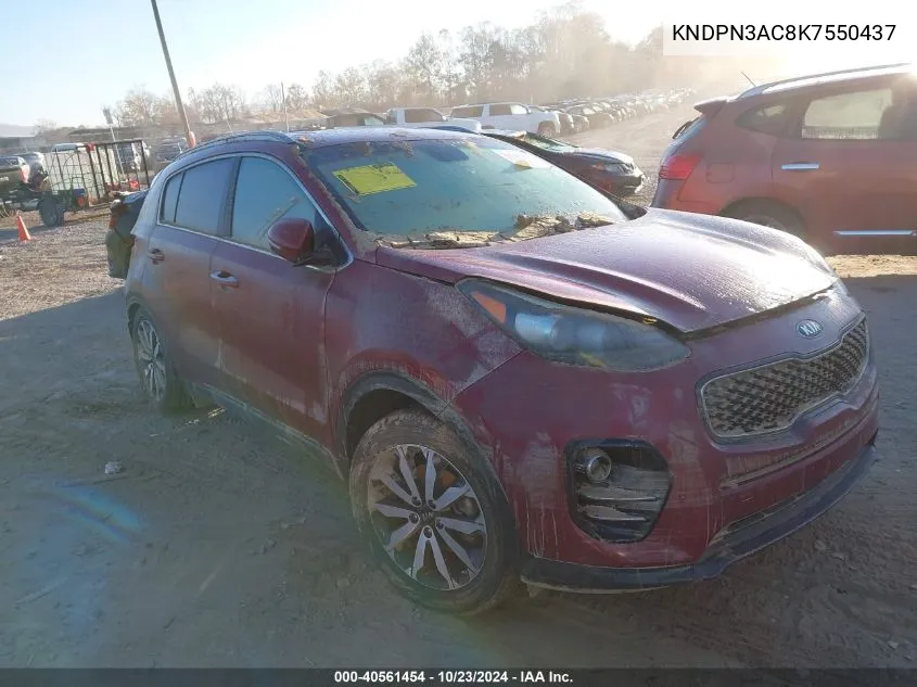 2019 Kia Sportage Ex VIN: KNDPN3AC8K7550437 Lot: 40561454