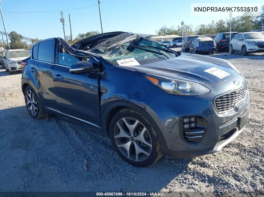 2019 Kia Sportage Sx Turbo VIN: KNDPR3A69K7553510 Lot: 40567696