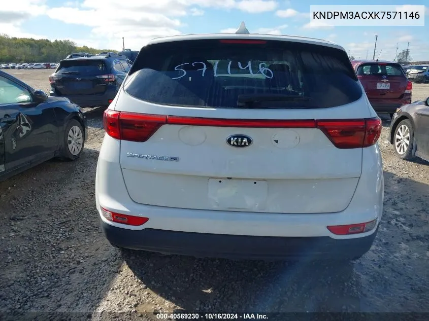 2019 Kia Sportage Lx VIN: KNDPM3ACXK7571146 Lot: 40569230