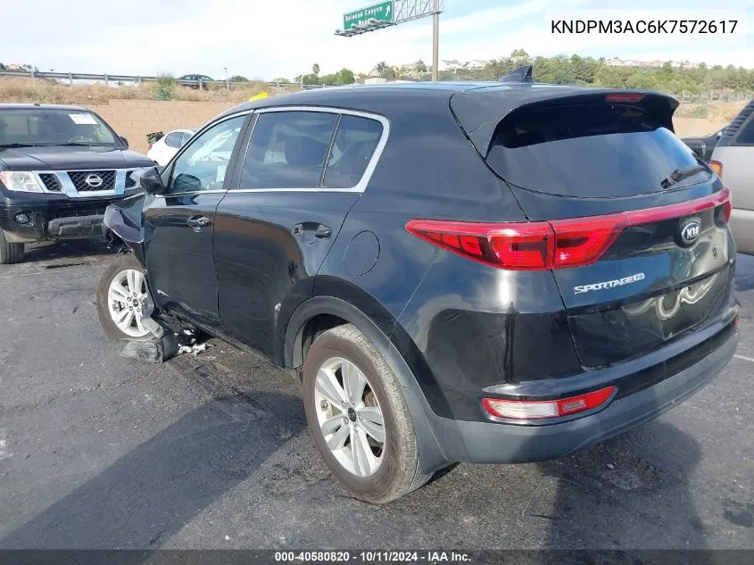 2019 Kia Sportage Lx VIN: KNDPM3AC6K7572617 Lot: 40580820