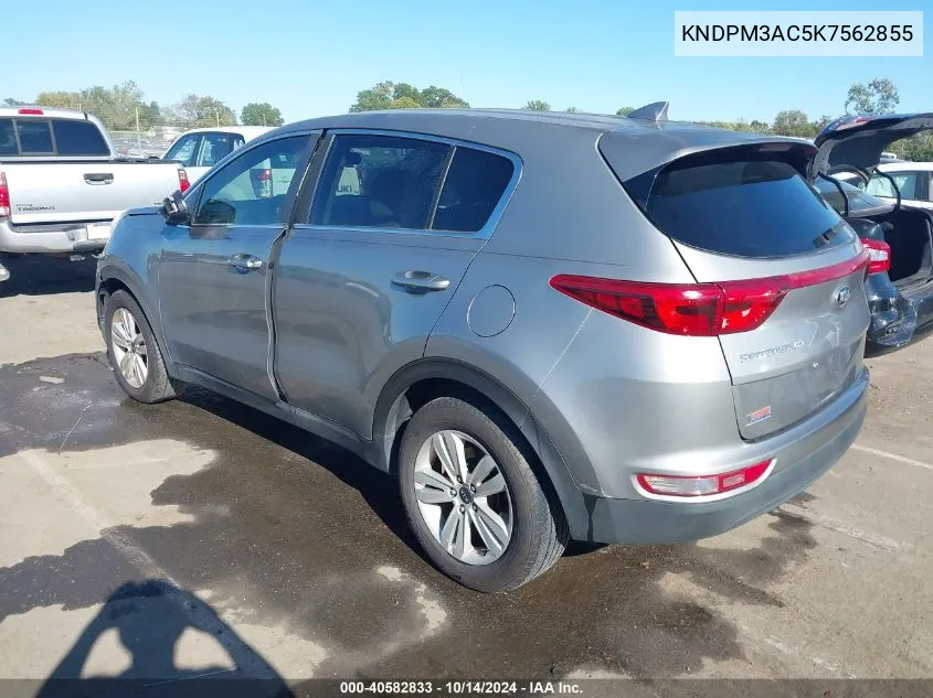 2019 Kia Sportage Lx VIN: KNDPM3AC5K7562855 Lot: 40582833