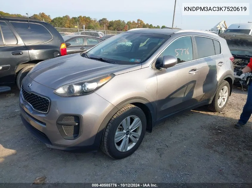 2019 Kia Sportage Lx VIN: KNDPM3AC3K7520619 Lot: 40585776