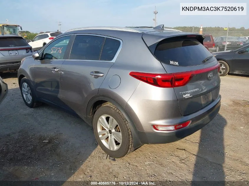 2019 Kia Sportage Lx VIN: KNDPM3AC3K7520619 Lot: 40585776