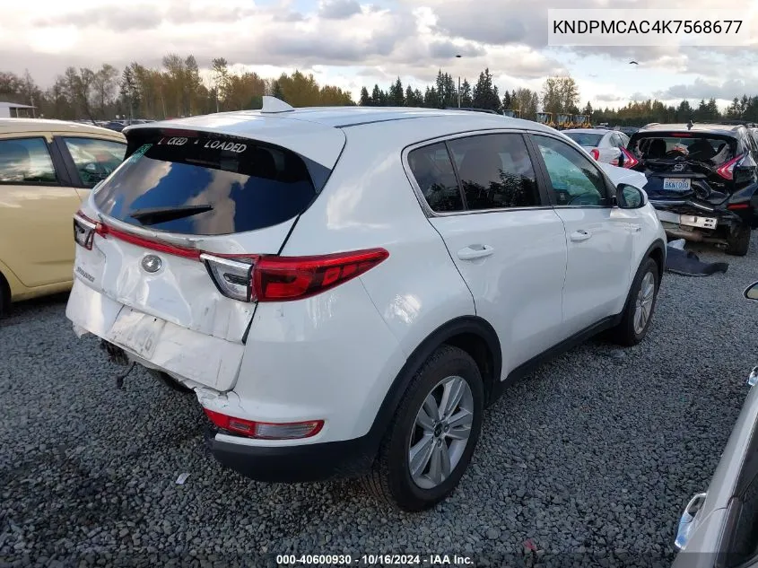 2019 Kia Sportage Lx VIN: KNDPMCAC4K7568677 Lot: 40600930