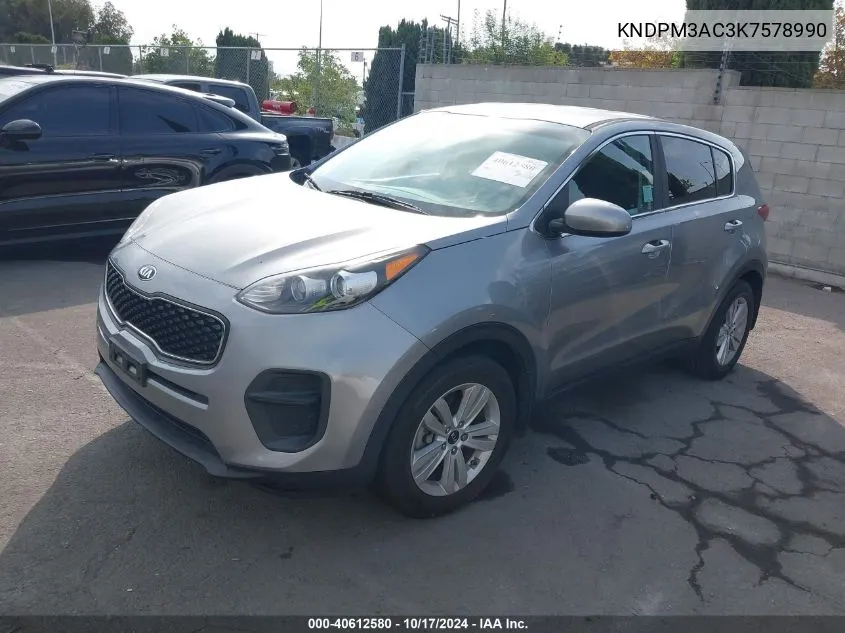 2019 Kia Sportage Lx VIN: KNDPM3AC3K7578990 Lot: 40612580