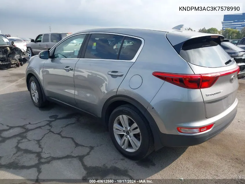 2019 Kia Sportage Lx VIN: KNDPM3AC3K7578990 Lot: 40612580