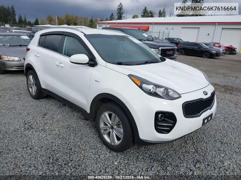 2019 Kia Sportage Lx VIN: KNDPMCAC6K7616664 Lot: 40629259