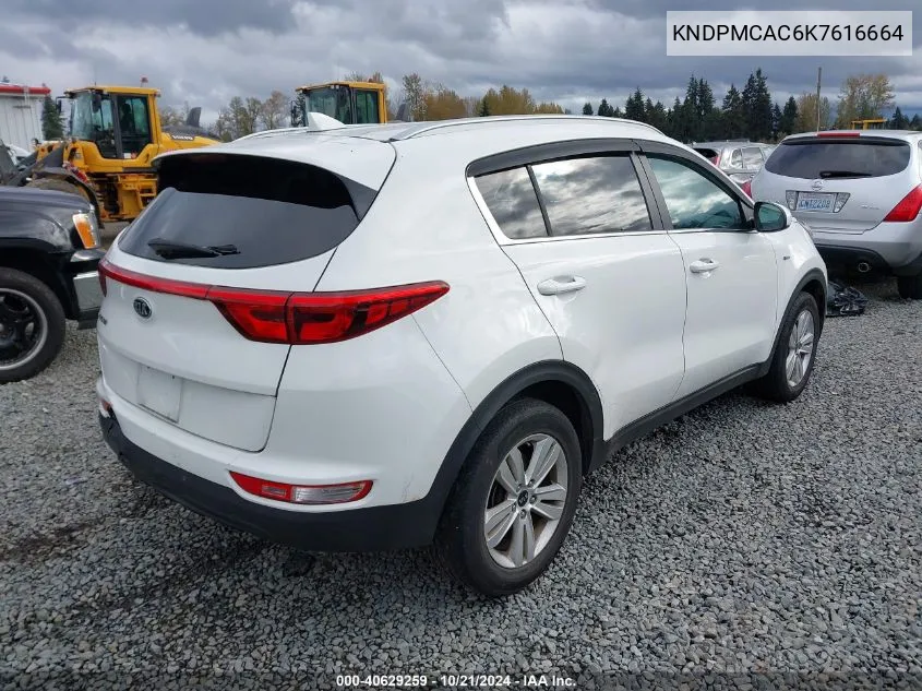 2019 Kia Sportage Lx VIN: KNDPMCAC6K7616664 Lot: 40629259