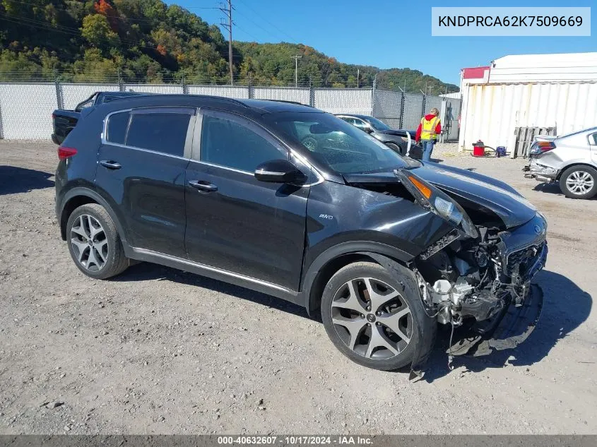 2019 Kia Sportage Sx Turbo VIN: KNDPRCA62K7509669 Lot: 40632607