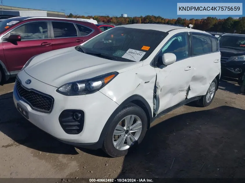 2019 Kia Sportage Lx VIN: KNDPMCAC4K7575659 Lot: 40662492