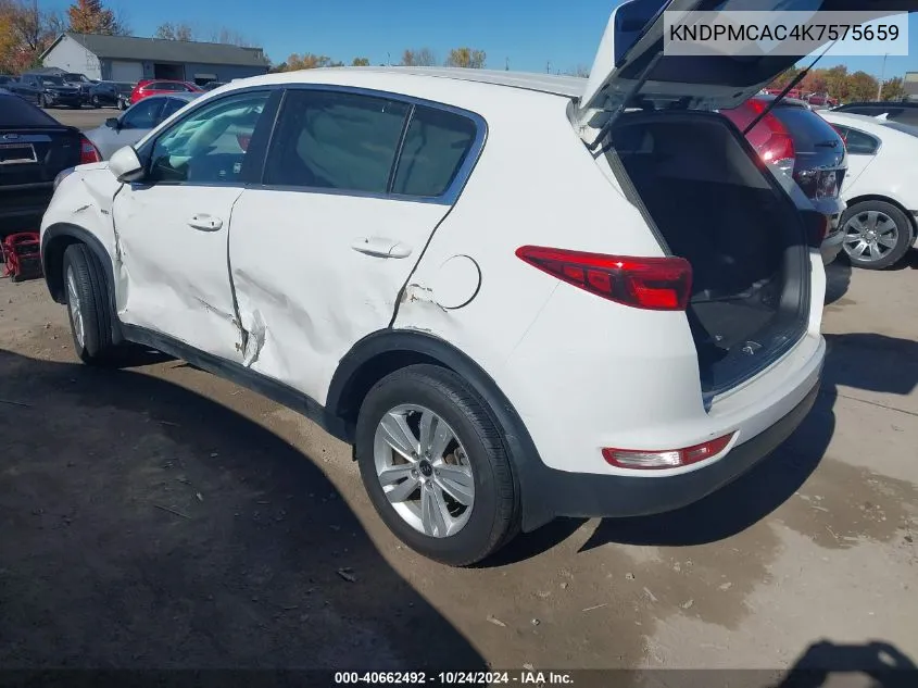 2019 Kia Sportage Lx VIN: KNDPMCAC4K7575659 Lot: 40662492