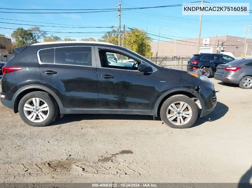 2019 Kia Sportage Lx VIN: KNDPMCAC2K7516058 Lot: 40663032