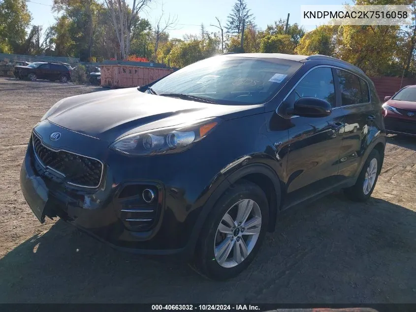 2019 Kia Sportage Lx VIN: KNDPMCAC2K7516058 Lot: 40663032