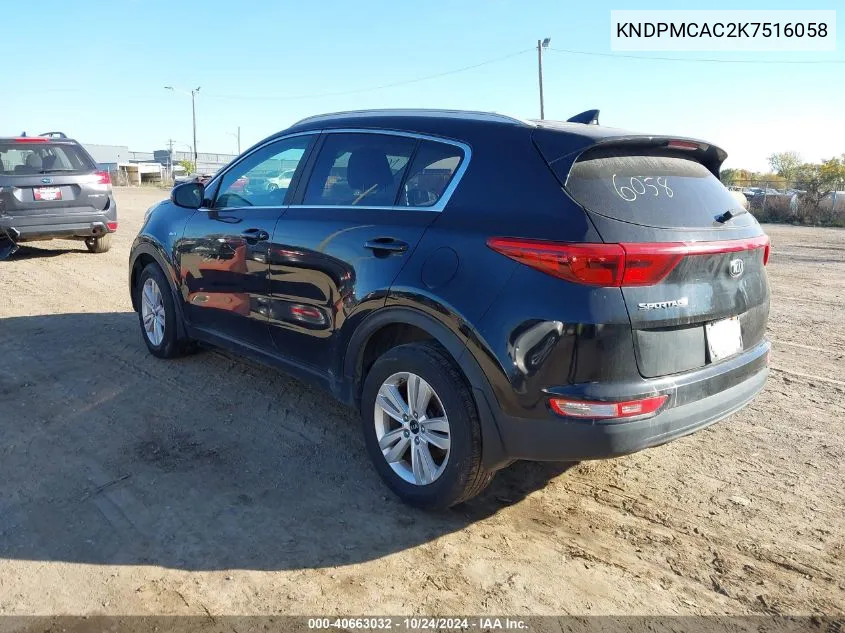 2019 Kia Sportage Lx VIN: KNDPMCAC2K7516058 Lot: 40663032