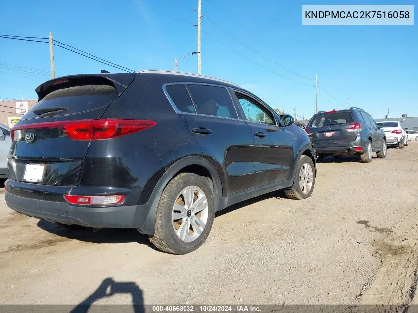 2019 Kia Sportage Lx VIN: KNDPMCAC2K7516058 Lot: 40663032