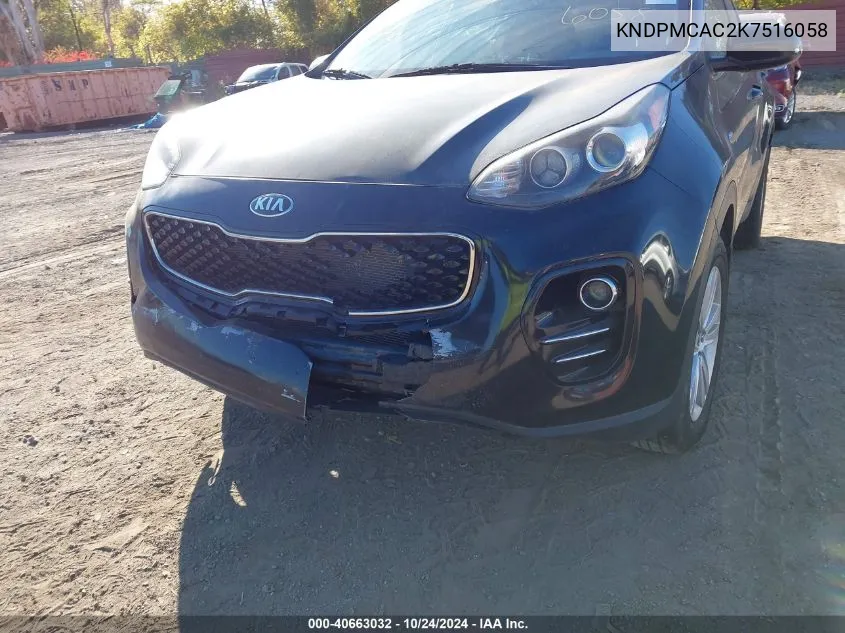 2019 Kia Sportage Lx VIN: KNDPMCAC2K7516058 Lot: 40663032