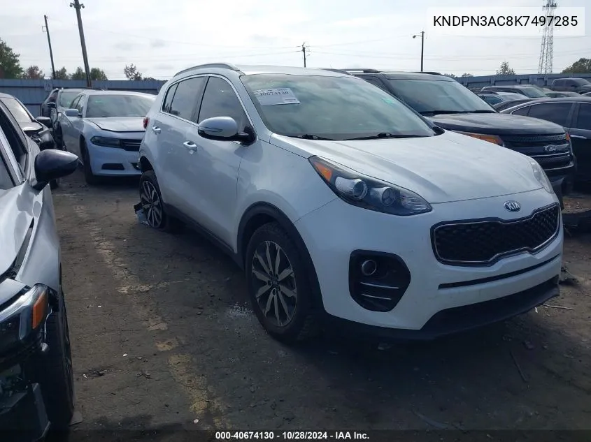 2019 Kia Sportage Ex VIN: KNDPN3AC8K7497285 Lot: 40674130