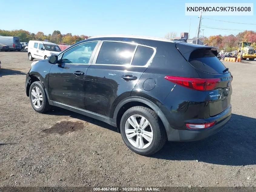 2019 Kia Sportage Lx VIN: KNDPMCAC9K7516008 Lot: 40674987