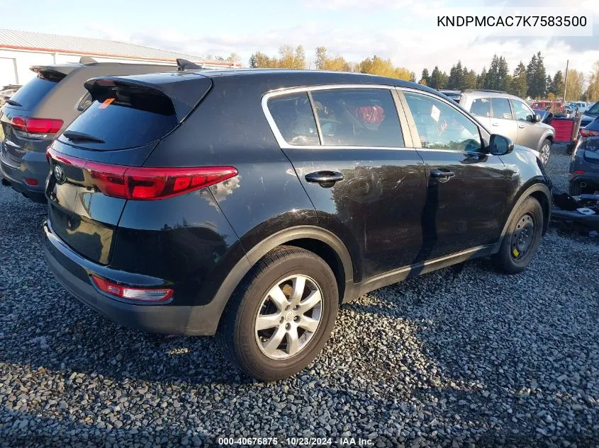 KNDPMCAC7K7583500 2019 Kia Sportage Lx