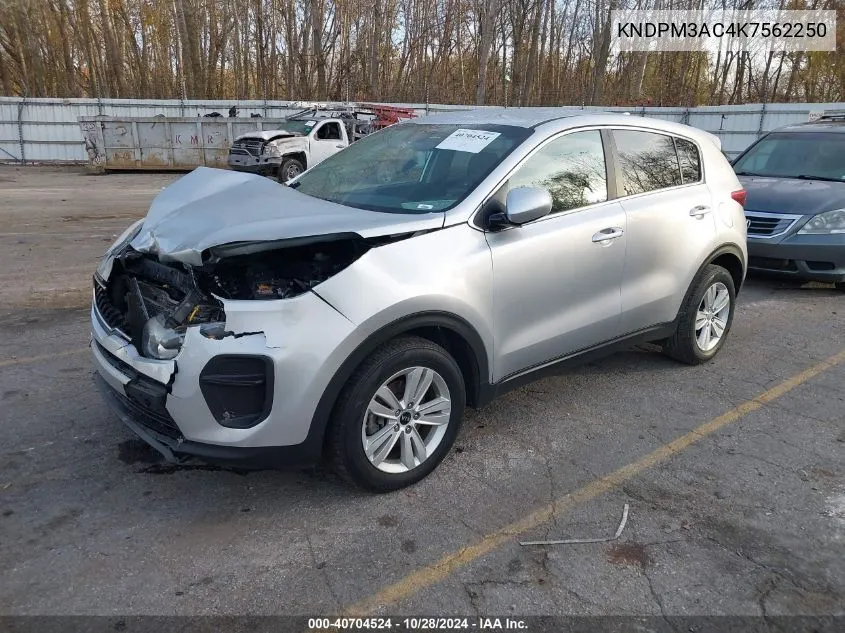 2019 Kia Sportage Lx VIN: KNDPM3AC4K7562250 Lot: 40704524