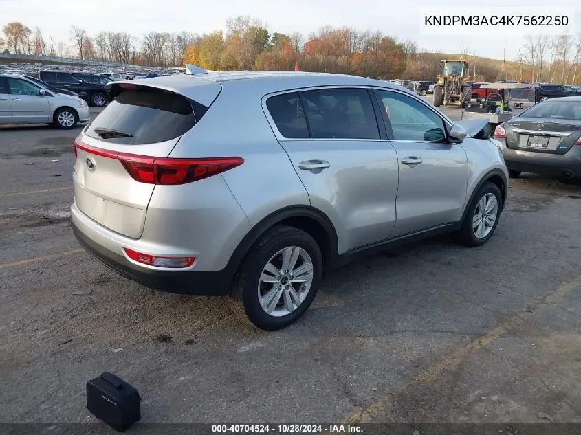 2019 Kia Sportage Lx VIN: KNDPM3AC4K7562250 Lot: 40704524