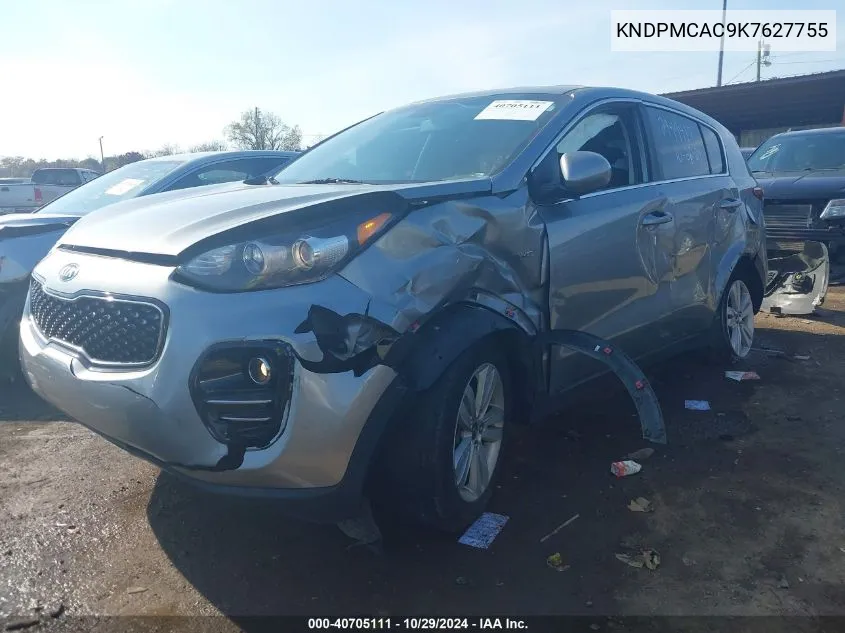 2019 Kia Sportage Lx VIN: KNDPMCAC9K7627755 Lot: 40705111