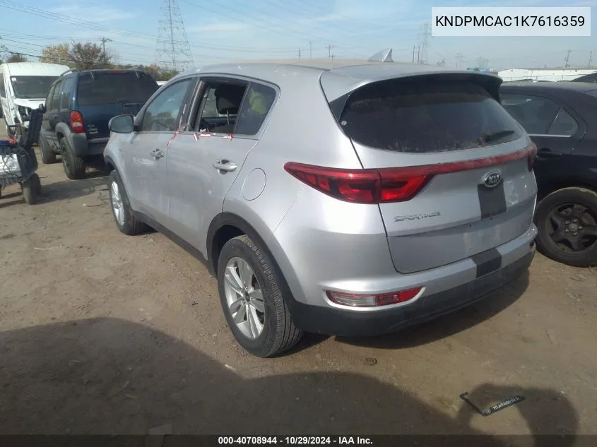 2019 Kia Sportage Lx VIN: KNDPMCAC1K7616359 Lot: 40708944