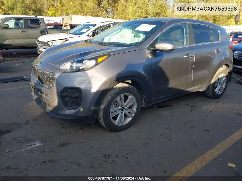 2019 Kia Sportage Lx VIN: KNDPM3ACXK7559398 Lot: 40787767