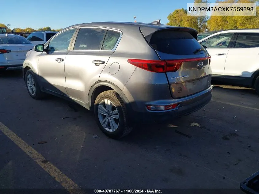 2019 Kia Sportage Lx VIN: KNDPM3ACXK7559398 Lot: 40787767