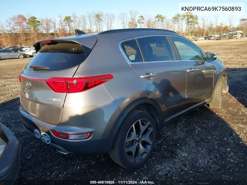 2019 Kia Sportage Sx Turbo VIN: KNDPRCA69K7560893 Lot: 40810605