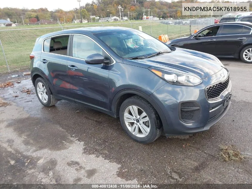 2019 Kia Sportage Lx VIN: KNDPM3AC5K7618955 Lot: 40812438