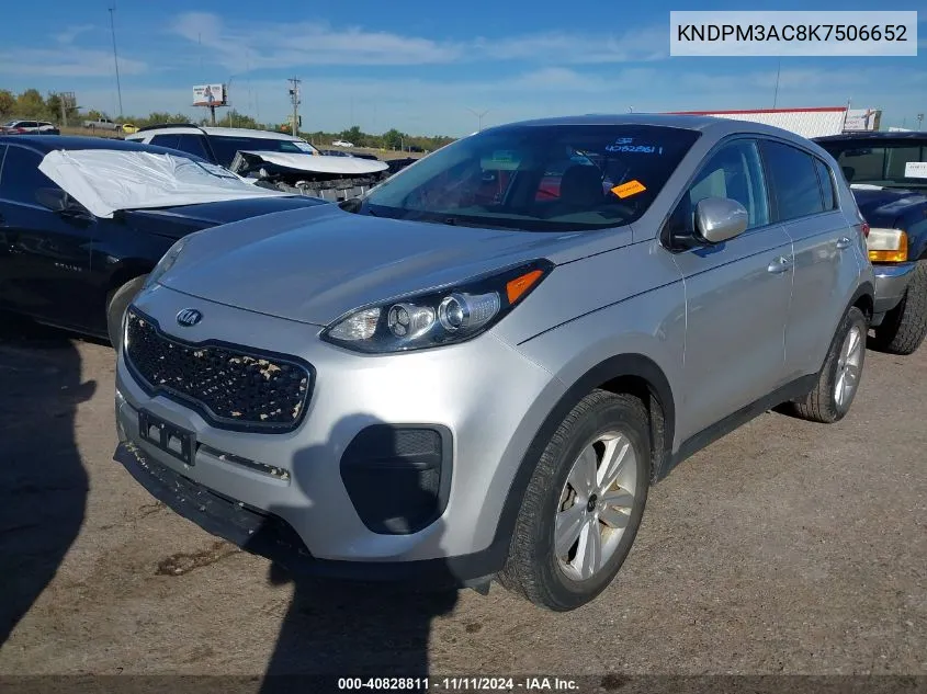 2019 Kia Sportage Lx VIN: KNDPM3AC8K7506652 Lot: 40828811