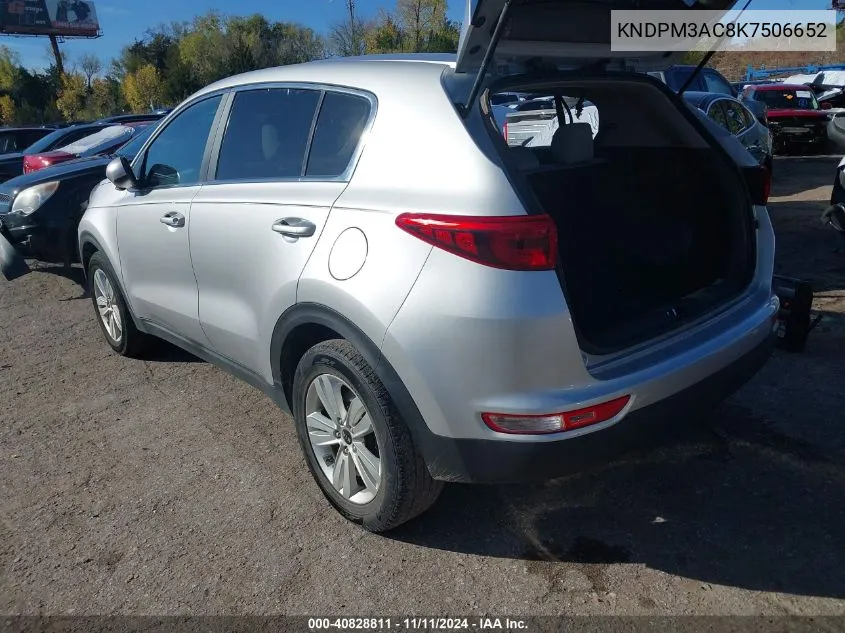 2019 Kia Sportage Lx VIN: KNDPM3AC8K7506652 Lot: 40828811