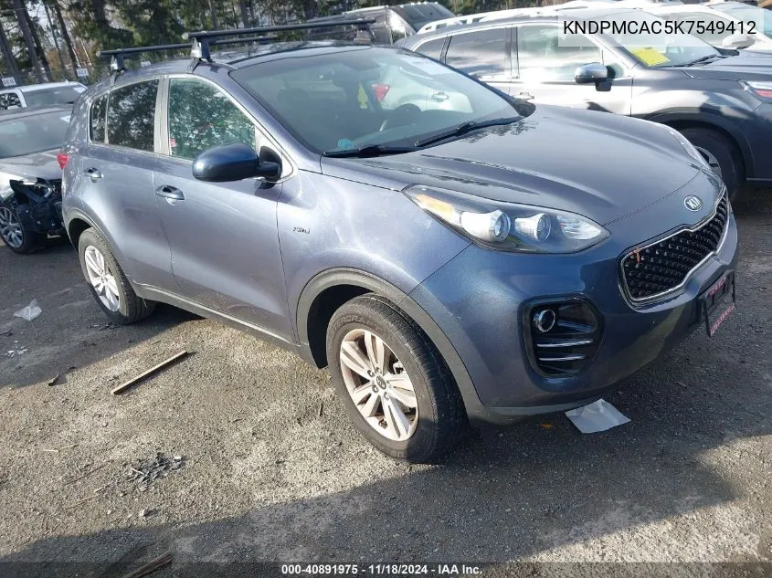 2019 Kia Sportage Lx VIN: KNDPMCAC5K7549412 Lot: 40891975