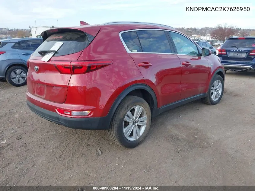 2019 Kia Sportage Lx VIN: KNDPMCAC2K7626950 Lot: 40900284