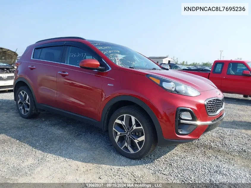 2020 Kia Sportage Ex VIN: KNDPNCAC8L7695236 Lot: 12062037