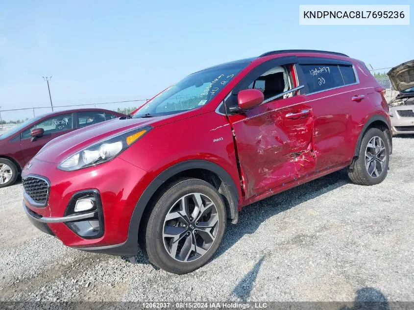 2020 Kia Sportage Ex VIN: KNDPNCAC8L7695236 Lot: 12062037