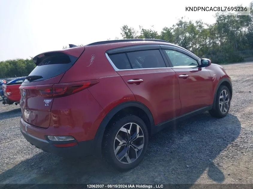 2020 Kia Sportage Ex VIN: KNDPNCAC8L7695236 Lot: 12062037