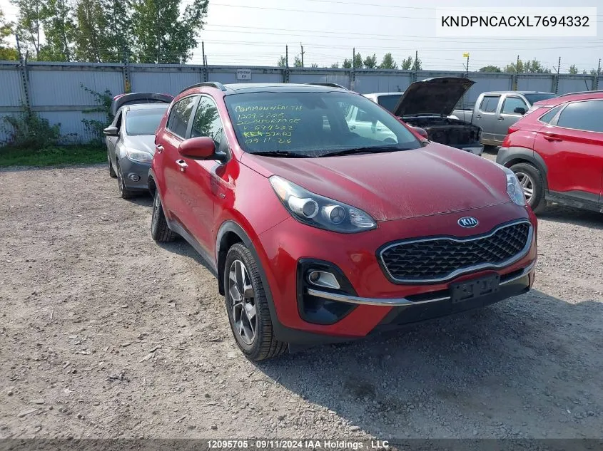 2020 Kia Sportage VIN: KNDPNCACXL7694332 Lot: 12095705