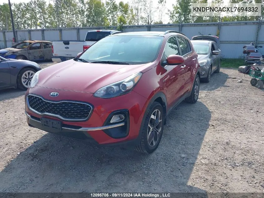 2020 Kia Sportage VIN: KNDPNCACXL7694332 Lot: 12095705