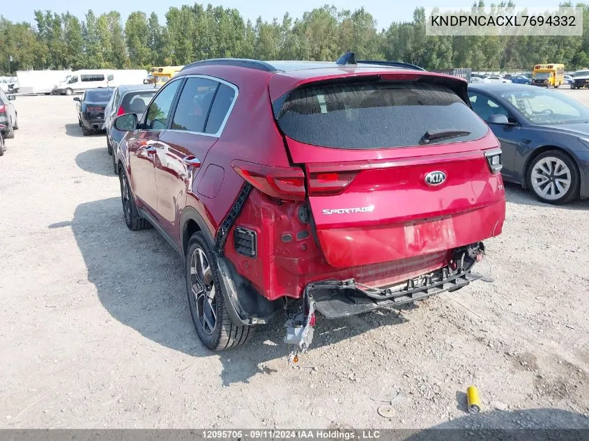 2020 Kia Sportage VIN: KNDPNCACXL7694332 Lot: 12095705