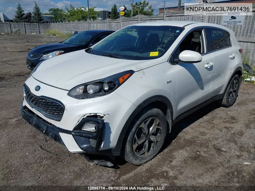 2020 Kia Sportage VIN: KNDPMCAC3L7691436 Lot: 12095774