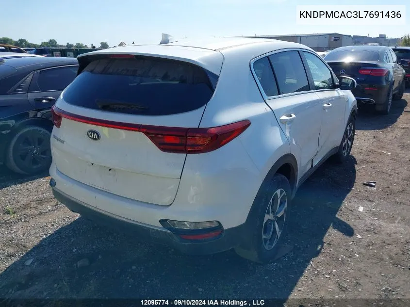 2020 Kia Sportage VIN: KNDPMCAC3L7691436 Lot: 12095774